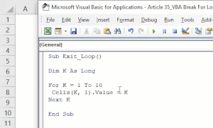 VBA Break For Loop | How to Exit For Loop in Excel VBA?