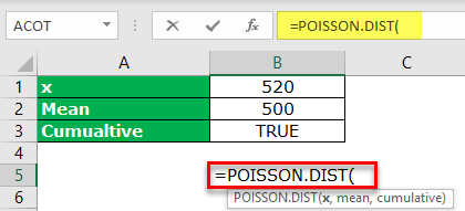 Poisson Distribution Excel Example 1-1