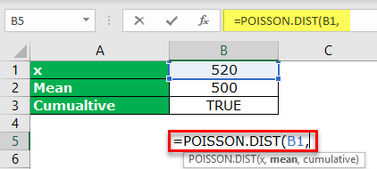 Poisson Distribution Excel Example 1-2