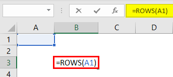 Rows Function in Excel Example1