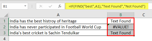 Search For Text Excel Example 1-5
