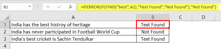 Search For Text Excel Example 1-7