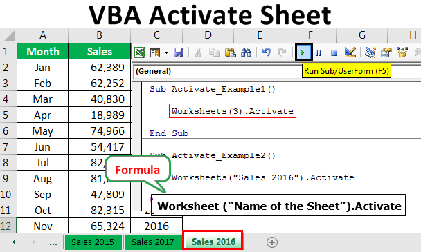 how to make worksheet active vba