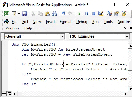 VBA FileSystemObject Example 2-1