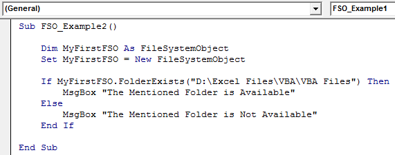 VBA FileSystemObject Example 2