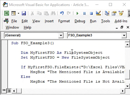 VBA FileSystemObject Example 3-1