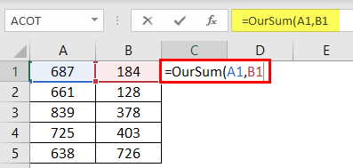 User Defined Function in Excel VBA Example 1-6