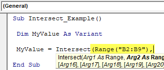 VBA Intersect Step 3