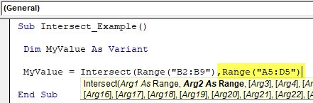 VBA Intersect Step 4