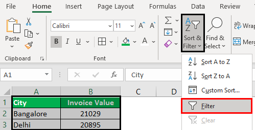 How to Filter in Excel Example 1.2