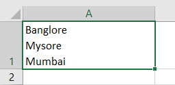 New Line in Excel Cell Method 1-1