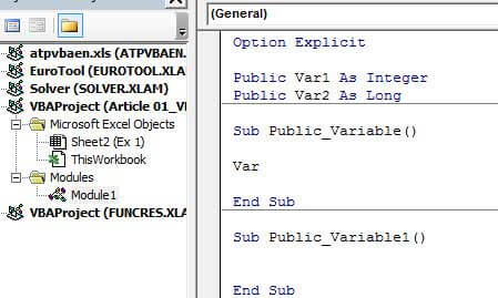 Declare Variables use them Publicly 1