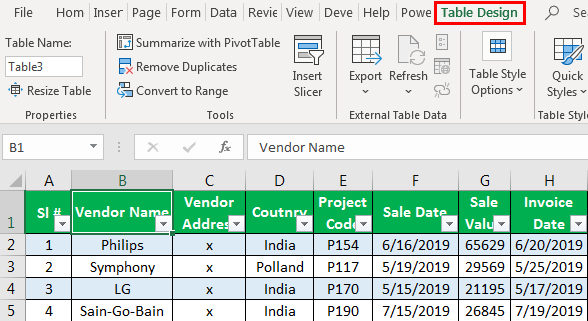 Excel Database Template Example 1-5