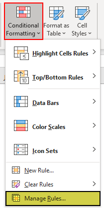 Excel Icon Sets Example 1-4