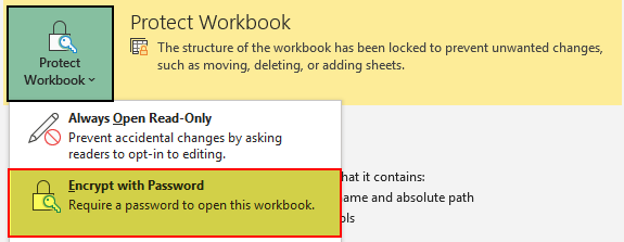 Excel Protect Workbook 2-1