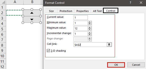 Form Controls in Excel Example 3.2