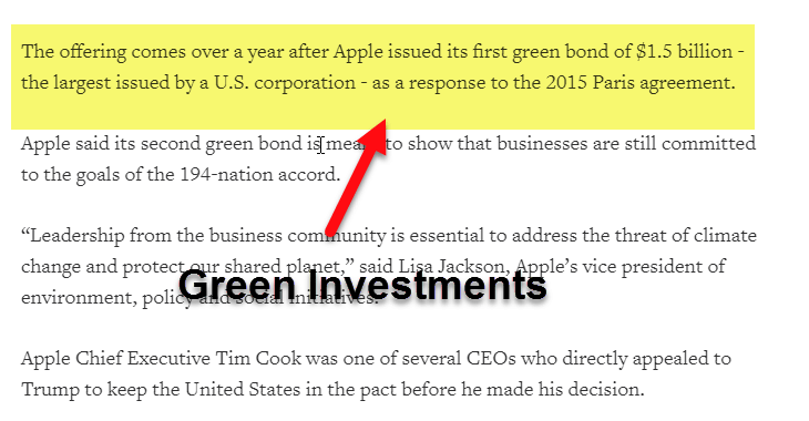 Green Investment - Apple Example