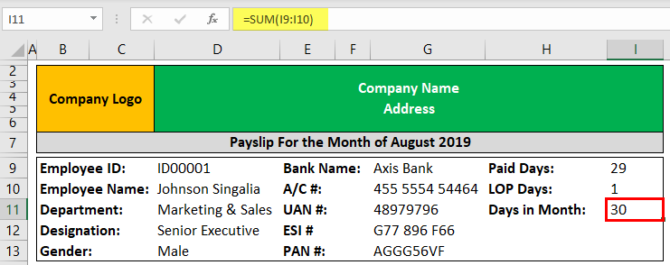 Pay Slip Template Example 1-3