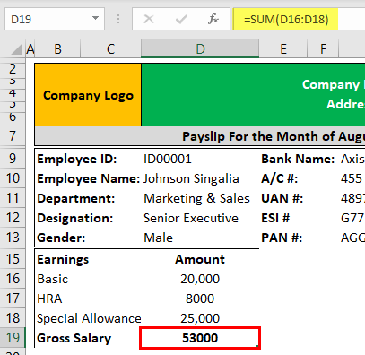 Pay Slip Template Example 1-4