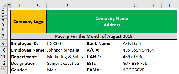 Pay Slip Template Example 1-5