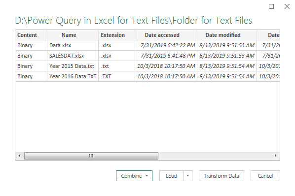 Power Query Excel Example 1.3