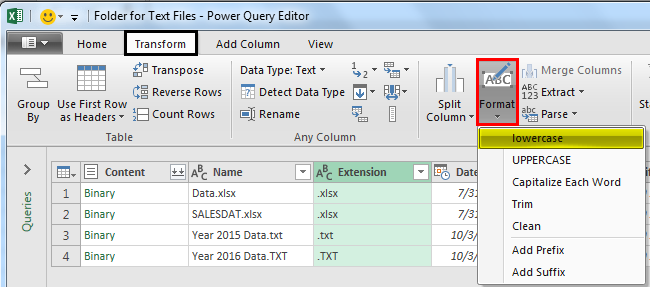 Power Query Excel Example 1.5