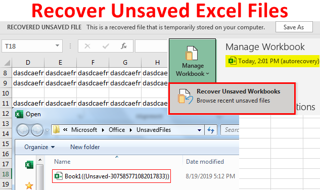 recover previous version of excel file 2007