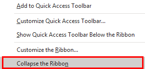 Ribbon in Excel Example 1.22