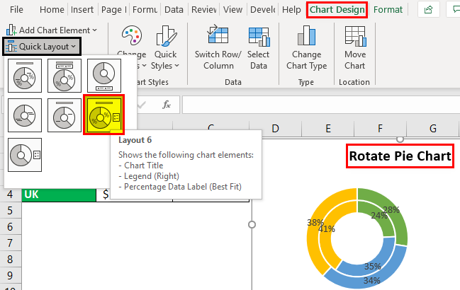 Rotate Pie Chart in Excel Example 3.4