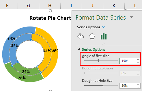 Rotate Pie Chart in Excel Example 3.7