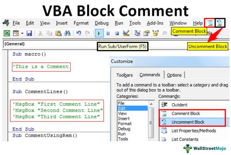 Vba Comment Block | Comment/Uncomment Block Of Vba Code