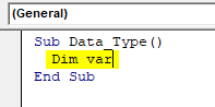 VBA Variable Types Example 1