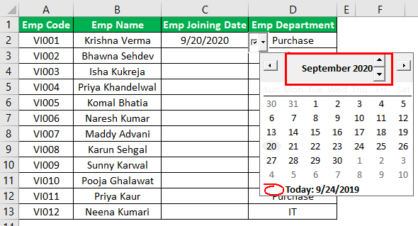 Excel Date Picker Example 1.14