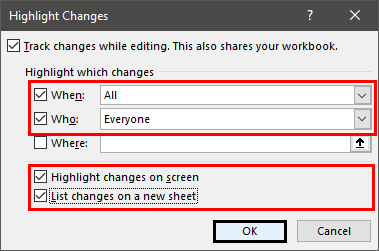 How to Track Changes in Excel Example 1.9