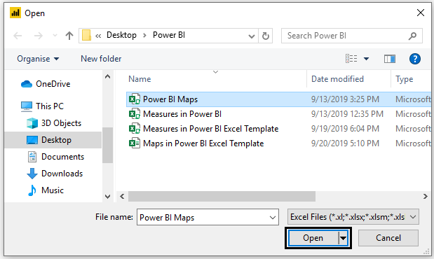 Map in Power BI (Open the File)