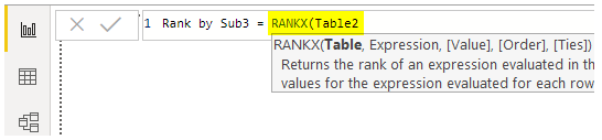 Power BI RANKX - Enter Table Name (To Rank by Sub3)