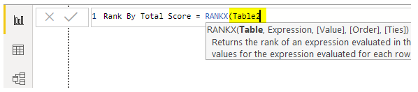 Power BI RANKX - Enter Table Name