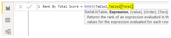 Power BI RANKX - Expression