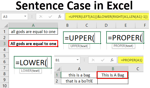 Sentence Case in Excel