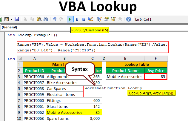 Vba Lookup Function How To Use Lookup Function Examples