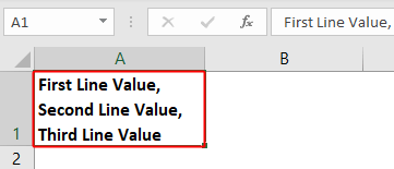 Excel Carriage Return - Example 1-1