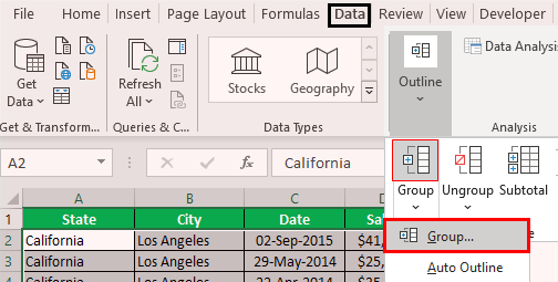 How to Group Rows in Excel Example 1.4