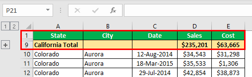 How to Group Rows in Excel Example 1.7