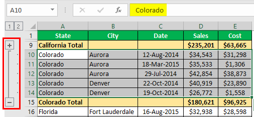 How to Group Rows in Excel Example 1.9.0