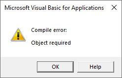 Object Required Error