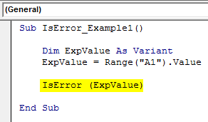 Excel VBA ISERROR - Example 1.5