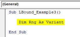 VBA LBound Example 3.1.0