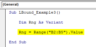 VBA LBound Example 3.2