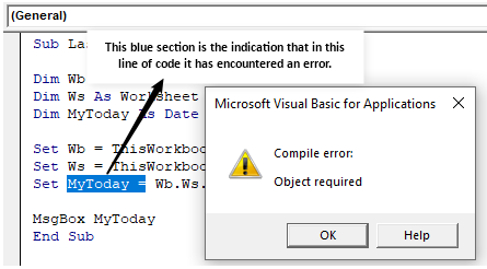 VBA Object Required Example 1-1