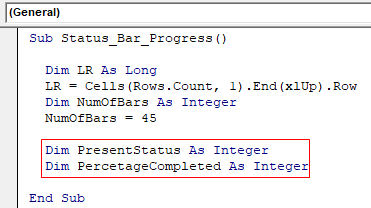 VBA Status Bar Example 1.4
